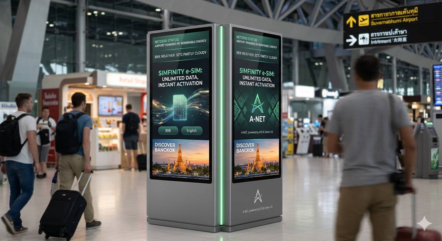A-NET Smart Kiosk at an airport terminal